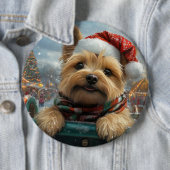 ケアン・テリア 犬 ローラーコースター クリスマス 缶バッジ (インサイチュ)