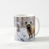 ケアン・テリア 雪を降らせて クリスマス コーヒーマグカップ (正面右)