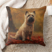 ケアン・テリアin紅葉秋インスパイア クッション (ブランケット)