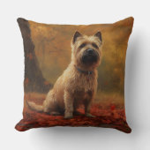 ケアン・テリアin紅葉秋インスパイア クッション (正面)
