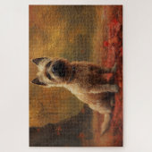 ケアン・テリアin紅葉秋インスパイア ジグソーパズル (縦)