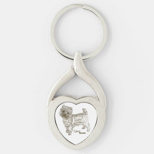 ケアーン・テリアのハートKeyChain - TypoDoggies キーホルダー (正面)