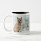 ケアーン・テリアのマグ ツートーンマグカップ (左)