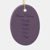 ケアーン・テリアの子犬の楕円形のオーナメント、水彩画 セラミックオーナメント (裏面)