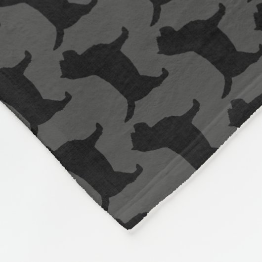 ケアーン・テリアはパターン灰色のシルエットを描きます フリースブランケット (角)