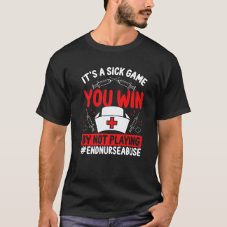 ケア虐待ゲームファイター看護師虐待サバイバー Tシャツ