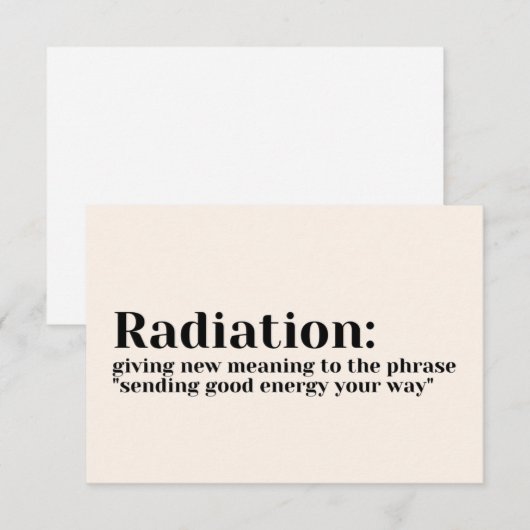 ケア カード - 新しい意味 放射線 (正面/裏面)