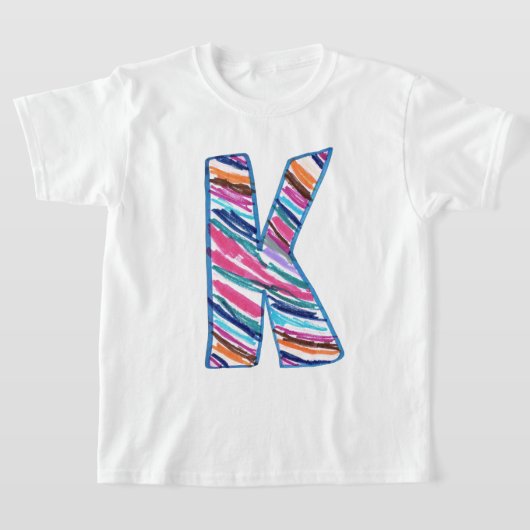 ケイのようにカラフルな手紙K Tシャツ (レイダウン)