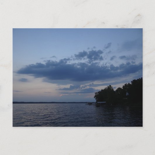 ケイガレイクNY上空のサンセットブルースカイ ポストカード (正面)