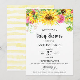 ケイキのシャワー招待状　カスケードするヒマワリ 招待状