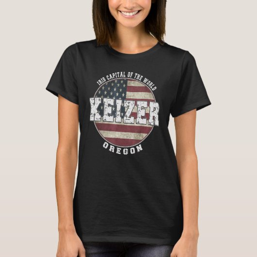 ケイザーオレゴンヴィンテージアメリカ国旗 Tシャツ (正面)