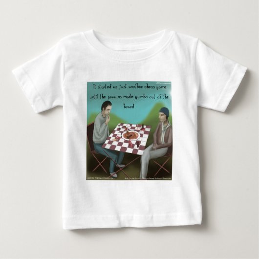 ケイジャンチェスの面白い漫画 ベビーTシャツ (正面)