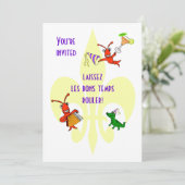 ケイジャン カニとアリゲーター フルール ド リス パーティー 招待状 (スタンド正面)