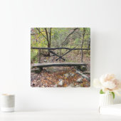 ケイズコーブ秋マウンテンズハイキングブリッジ スクエア壁時計 (ホーム)