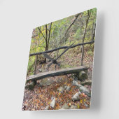 ケイズコーブ秋マウンテンズハイキングブリッジ スクエア壁時計 (傾斜)