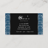 ケイタリングビジネスカード食事用器具類のプレートの青 名刺 (裏面)