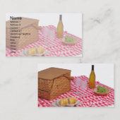 ケイタリングビジネスカード、赤いピクニックテーブルクロス 名刺 (正面/裏面)