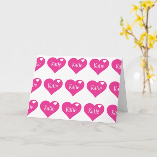 ケイティパーソナライズされたーハッピーバースデーカード カード (黄色い花)