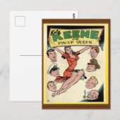 ケイティーキーンヴィンテージピンアップクイーン漫画カバー ポストカード (正面/裏面)