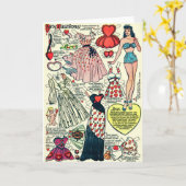 ケイティーキーン紙ドール挨拶カード カード (黄色い花)