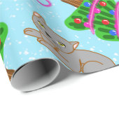 ケイティ・クリストフのクリスマスツリーの猫パターン ラッピングペーパー (ロールコーナー)