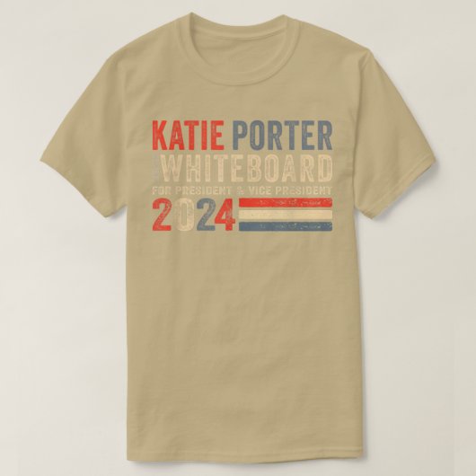 ケイティ・ポーターと2024年社長用ホワイトボード Tシャツ (デザイン正面)