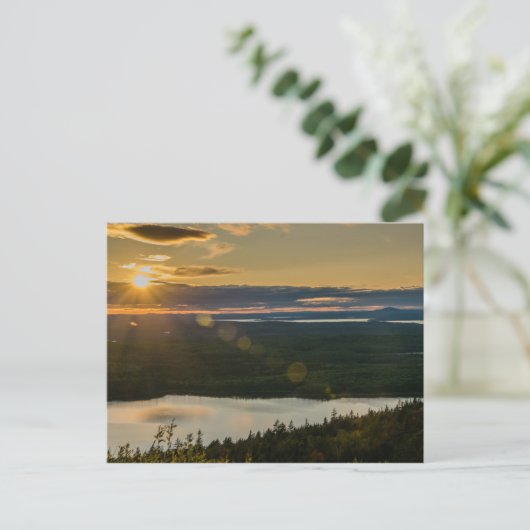 ケイディラック山での夕日、アカディア国立公園 ポストカード (スタンド正面)