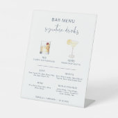 ケイトリンネイビーカクテルシグネチャードリンクバーメニュー 台座サイン (正面)
