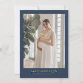 ケイトリンネイビーブルーと金ゴールドベビーシャワー招待状 招待状 (裏面)