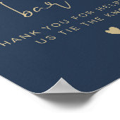 ケイトリンネイビー&金ゴールドミニマリストプレッツェルバーサイン ポスター (角)