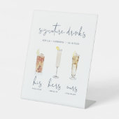 ケイトリンモダンウォーターカラーカクテルシグネチャードリンク 台座サイン (正面)