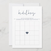 ケイトリンモダンネイビーブルーブライダルシャワービンゴゲーム 招待状 (正面)