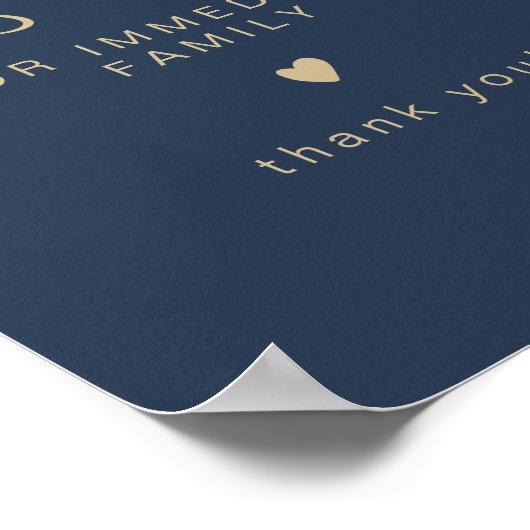 ケイトリン海軍と金ゴールド結婚の座席指定標識 ポスター (角)