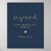 ケイトリン海軍と金ゴールド結婚の座席指定標識 ポスター (正面)