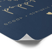 ケイトリン海軍&金ゴールドポップコーン結婚バーのサイン ポスター (角)