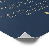 ケイトリン海軍&金ゴールドワイン結婚ズゲストブックサイン ポスター (角)