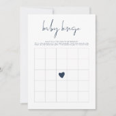 ケイトリン ネイビーブルーとゴールドのベビーシャワー ビンゴゲーム 招待状 (正面)