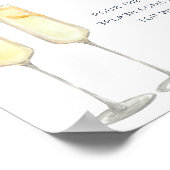 ケイトリン ネイビーブルー モダン ウェディング ミモザ バー サイン (角)