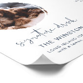 ケイトリン ネイビー 1 枚の写真付き ペット シグネチャードリンク バーサイン ポスター (角)