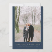 ケイトリン モダンネイビーとゴールドの誓いの更新 招待状 (裏面)