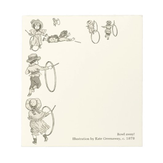 ケイト転がグリーンアウェイフープの子供用ボ遠くにール ノートパッド (正面)