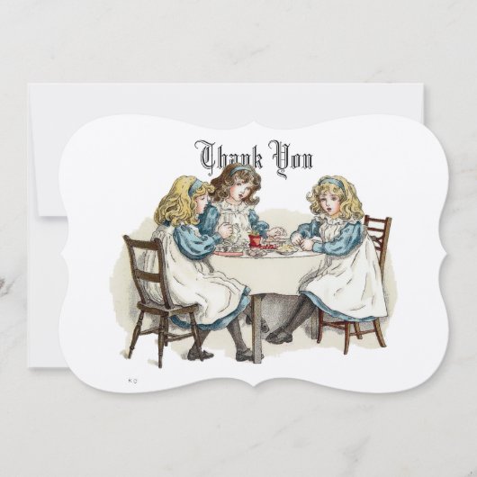 ケイト・グリーナウェイのビクトリア時代のティーパーティー サンキューカード (正面)