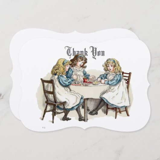 ケイト・グリーナウェイのヴィクトリア時代のティーパーティー サンキューカード (正面/裏面)