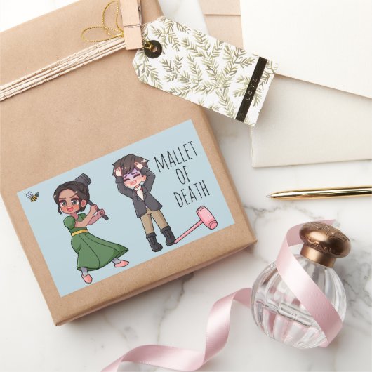 ケイト・シャルマとアンソニー・ポール・ボール・コーヒー・マグカップ 長方形シール (ギフト)