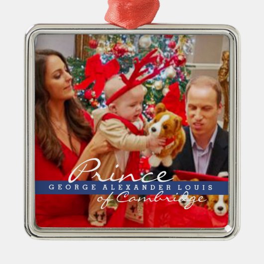 ケイト・ミドルトン・プリンス・ジョージ・クリスマス メタルオーナメント (正面)