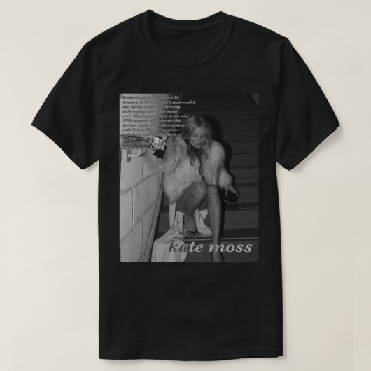 ケイト・モス黒と白 Tシャツ (デザイン正面)