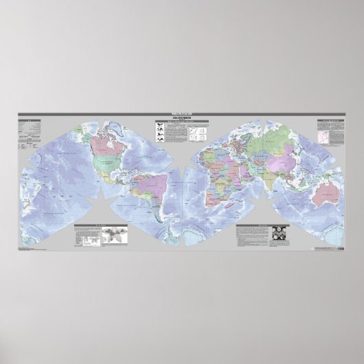 ケイヒルキーズワールドポリティカルマップ ポスター (正面)