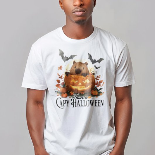 ケイピハロウィーンケイピバラハロウィンをおもしろい持つ Tシャツ