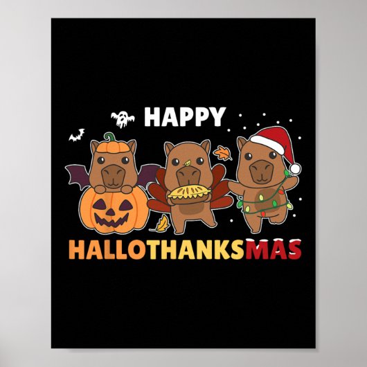 ケイピバラのクリスマスハロウィーンの衣装ハッピーハロース ポスター (正面)