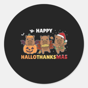 ケイピバラのクリスマスハロウィーンの衣装ハッピーハロース ラウンドシール